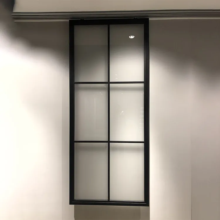 French Door Sliding Double Glass Barn Door Frame