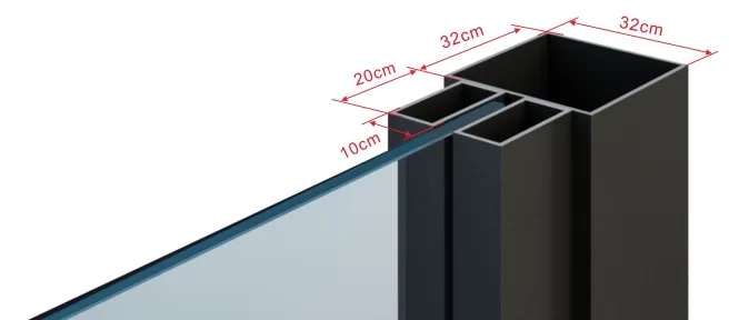 Black Carbon Steel Frame Glass Sliding Barn Door Leaf