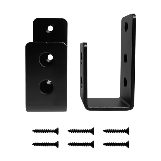 Door Barricade Brackets Black Steel U Security Door Lock Brackets with Screw