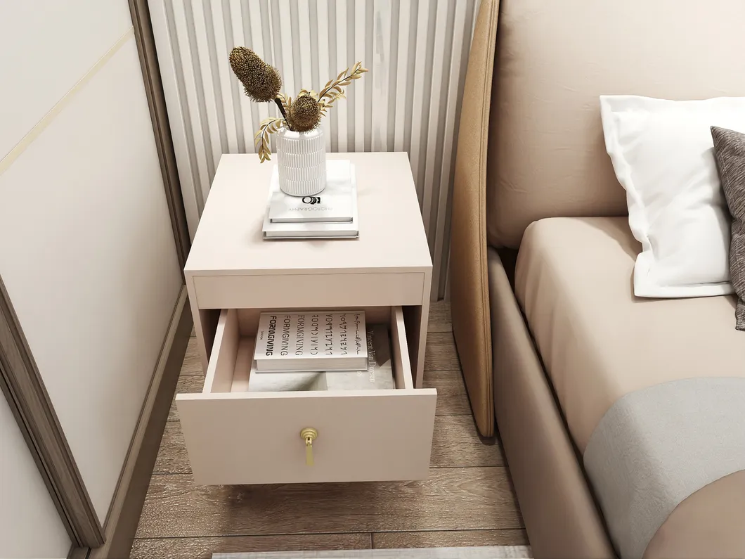 Apartment Hotel Modern Style Bedroom Furniture Set Bedside Table Wooden Bedside Table