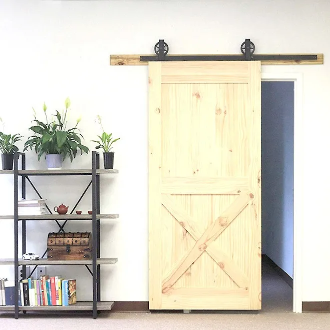 6.6FT Big Wheel Top Mounted Sliding Barn Door Basic Track Hardware Kit