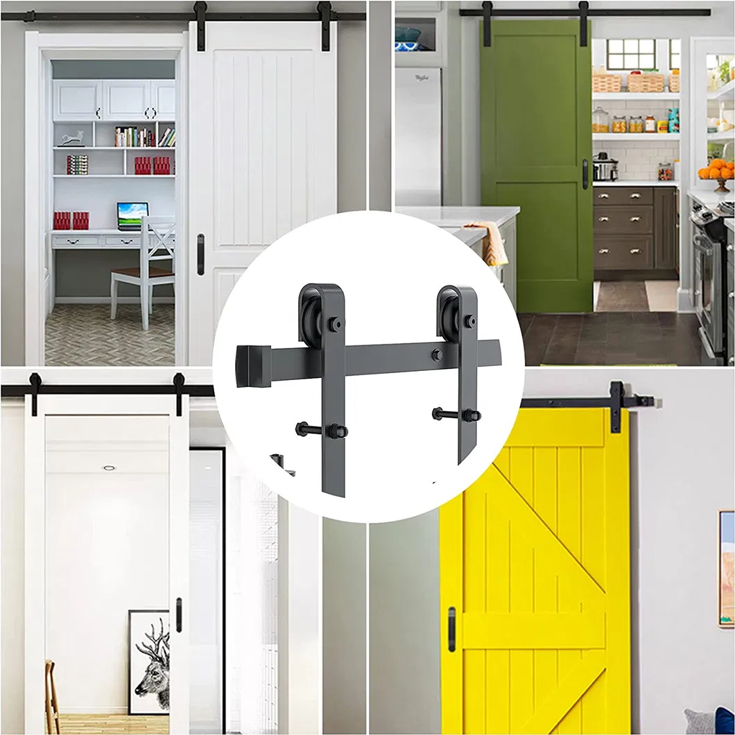 Saves Space Bi-Folding Sliding Barn Door Hardware Closet Rail Roller Accessory