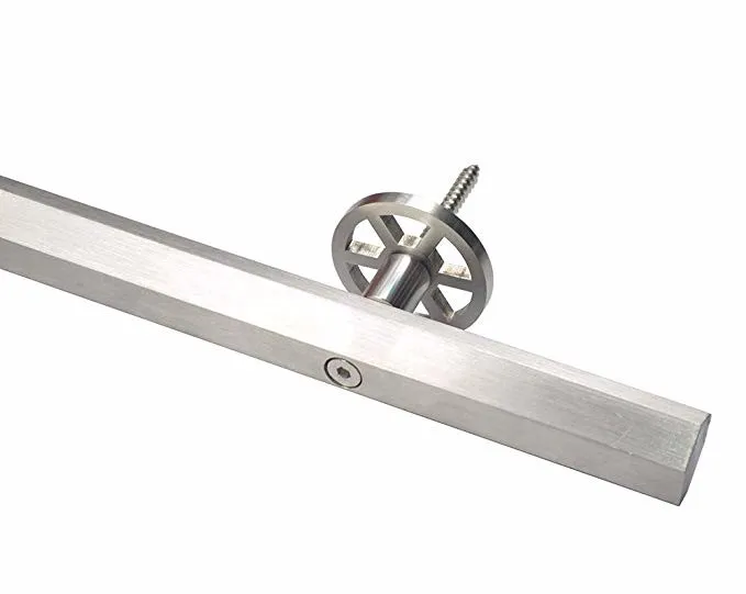 6.6FT Solid Hexagon Track Rotatable Decoration Spoke Wheel Sliding Barn Door Hardware