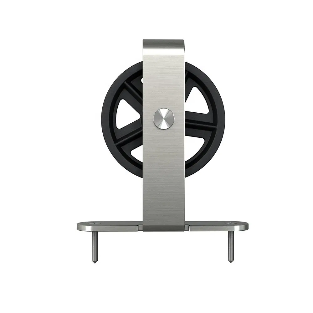 Satin Nickel Carbon Steel Big Wheel Sliding Barn Door Hardware Kit