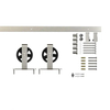 Satin Nickel Carbon Steel Big Wheel Sliding Barn Door Hardware Kit
