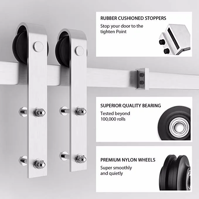 Stainless Steel 304 Wood Chrome Sliding Barn Door Hardware
