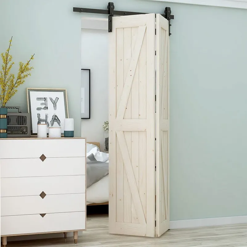 Single Bi Fold Sliding Barn Door Hardware Kit