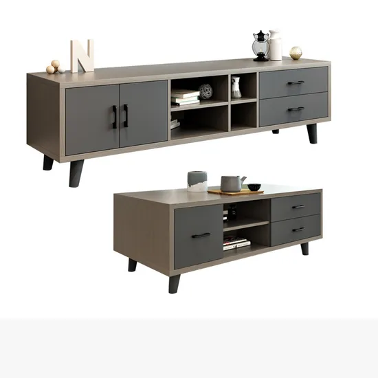 Modern Style Wooden Home Living Room Furniture Coffee Table with TV Stand