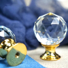 Furniture Hardware Cupboard Kitchen Drawer Glass Handle Cabinet Pulls Crystal Door Knob