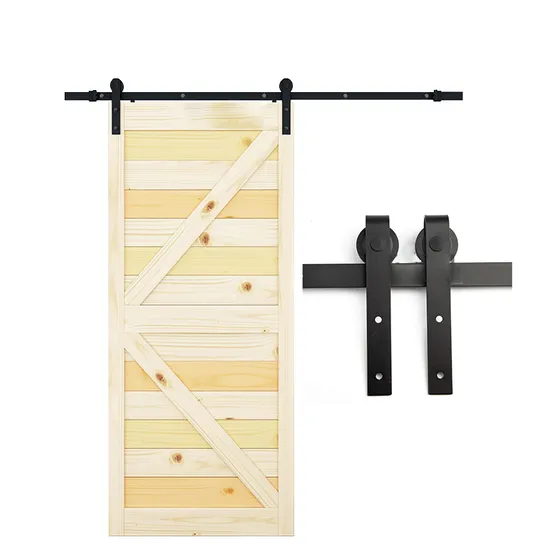 Carbon Steel 2 Meter Sliding Barn Doors Strap Style Sliding Door Hardware