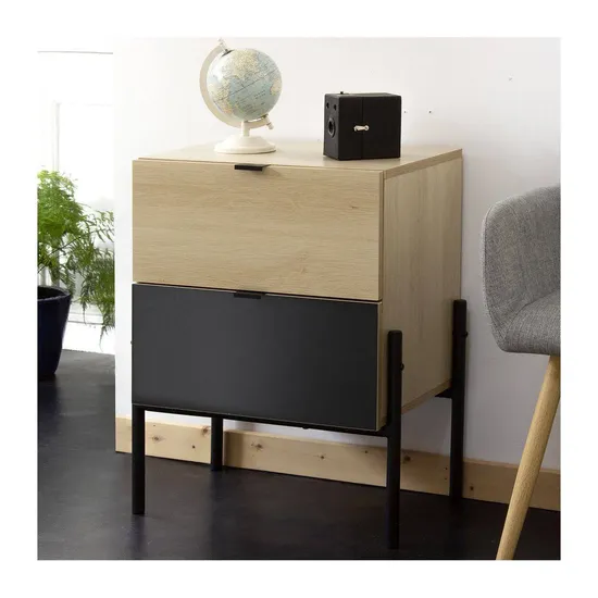 Two Colors Wood Dresser Modern Bedside Table Chest of Drawers