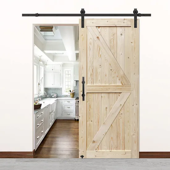 5 FT Sliding Barn Door Hardware Kit Set and Floor Guide