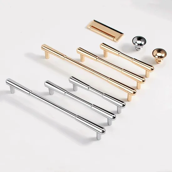 Zinc Alloy Kitchen Cabinet Handles Drawer Knobs Bright Chrome Furniture Handle