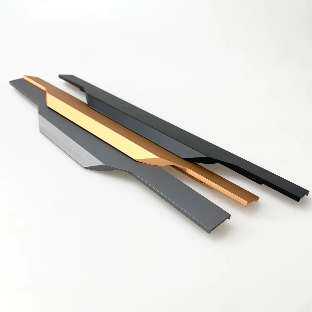 Aluminum Wardrobe Door Finger Pull Profile Handle Furniture Handles