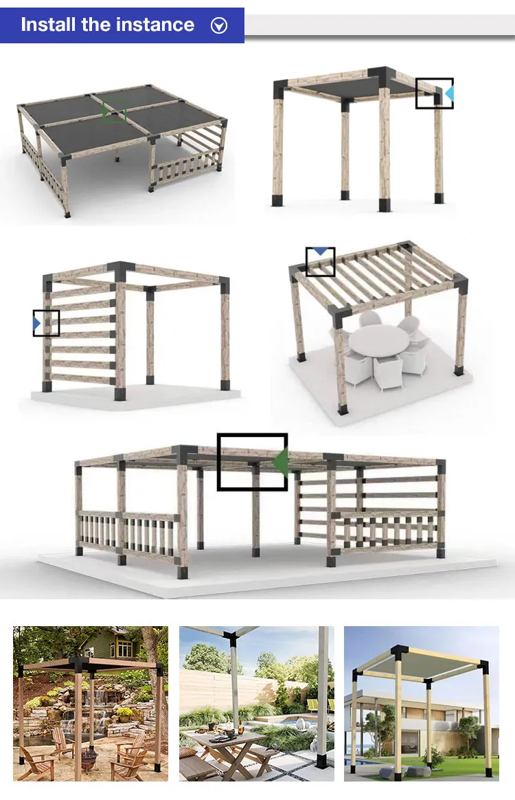 4X4 Ss 3-Way Right Corner Pergola Bracket with 4 Flange Anchors