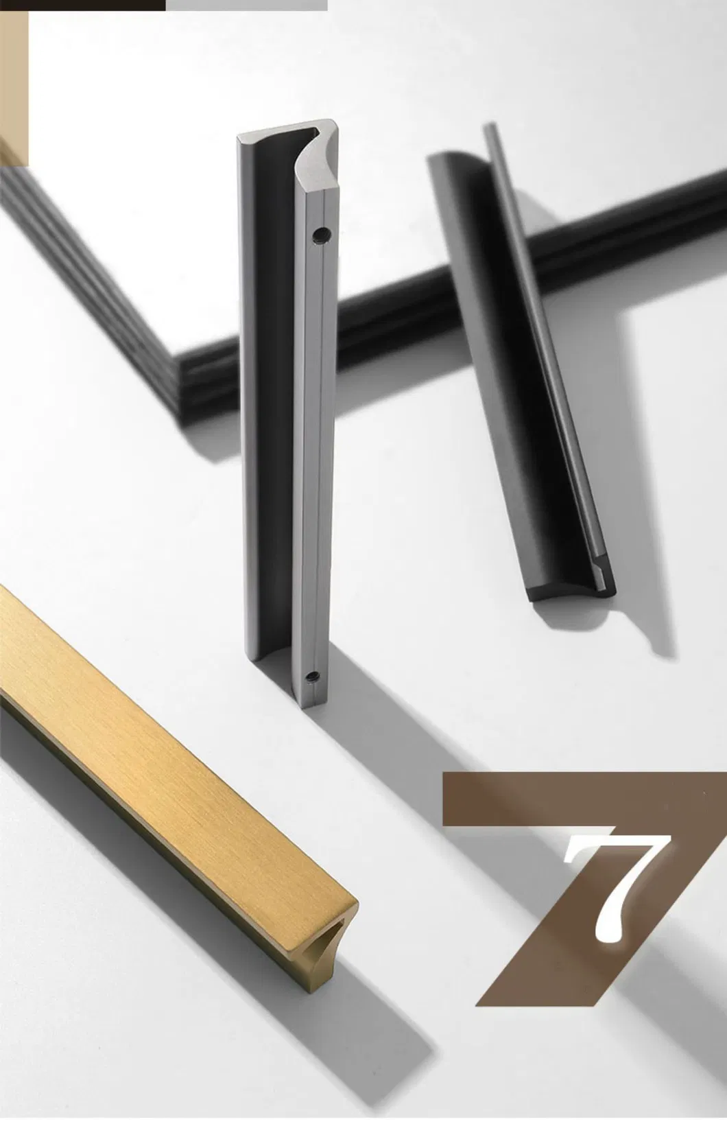Modern 7-Figure Aluminum Alloy Furniture Cabinet Drawer Closet Door Handle