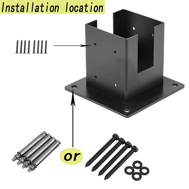 Stainless Steel 4X4 4-Way Right Angle Bracket, Pergola/Gazebo DIY Kit Hardware