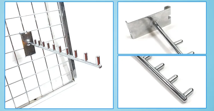 Clothes Store Convenient Accessories Grid Wall Metal Wire Display Hanging Mesh Hook