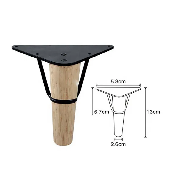 Wood Material Table Legs Furniture Sofa Wood Legs with Metal Frame