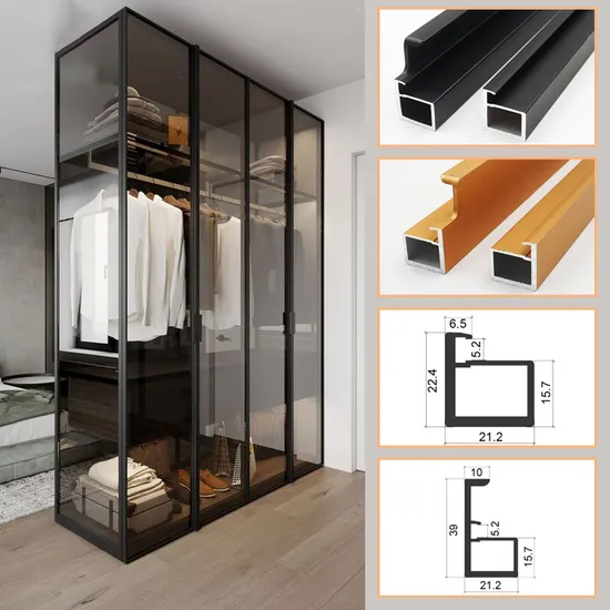 Aluminum Frame Glass Swing Door for Walk in Closet