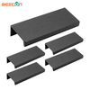 Modern Furniture Hardware Matt Black Hidden Kitchen Finger Edge Cabinet Pull Handles