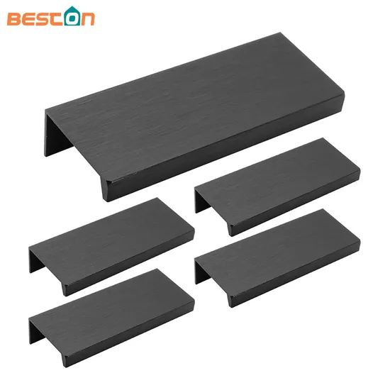 Modern Furniture Hardware Matt Black Hidden Kitchen Finger Edge Cabinet Pull Handles