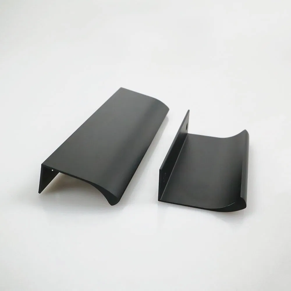 Back Mount Brushed Black Bedroom Dresser Finger Edge Pull Handles
