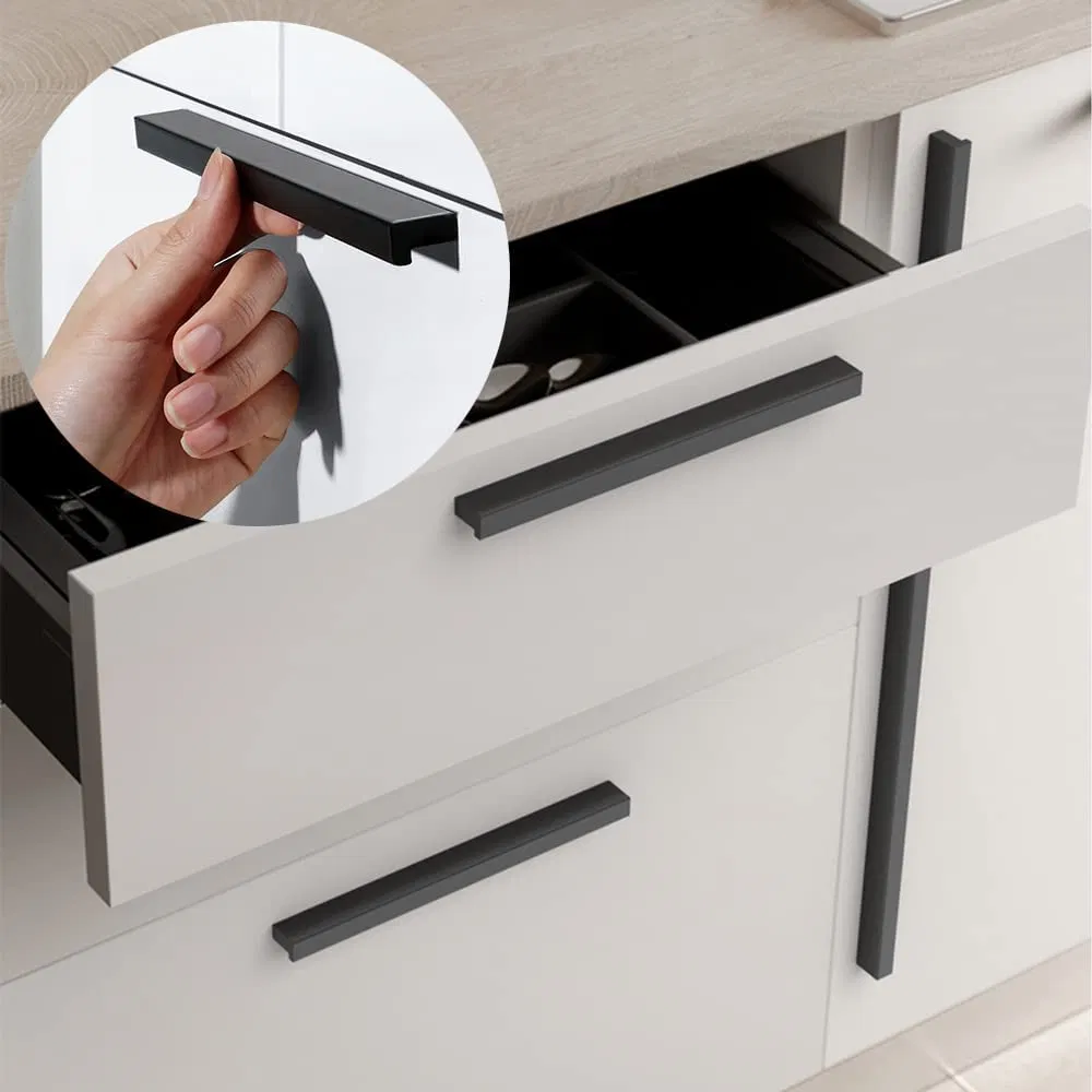 Furniture Accessories Hardware Matt Black Aluminum Cabinet Drawer Pull Handle