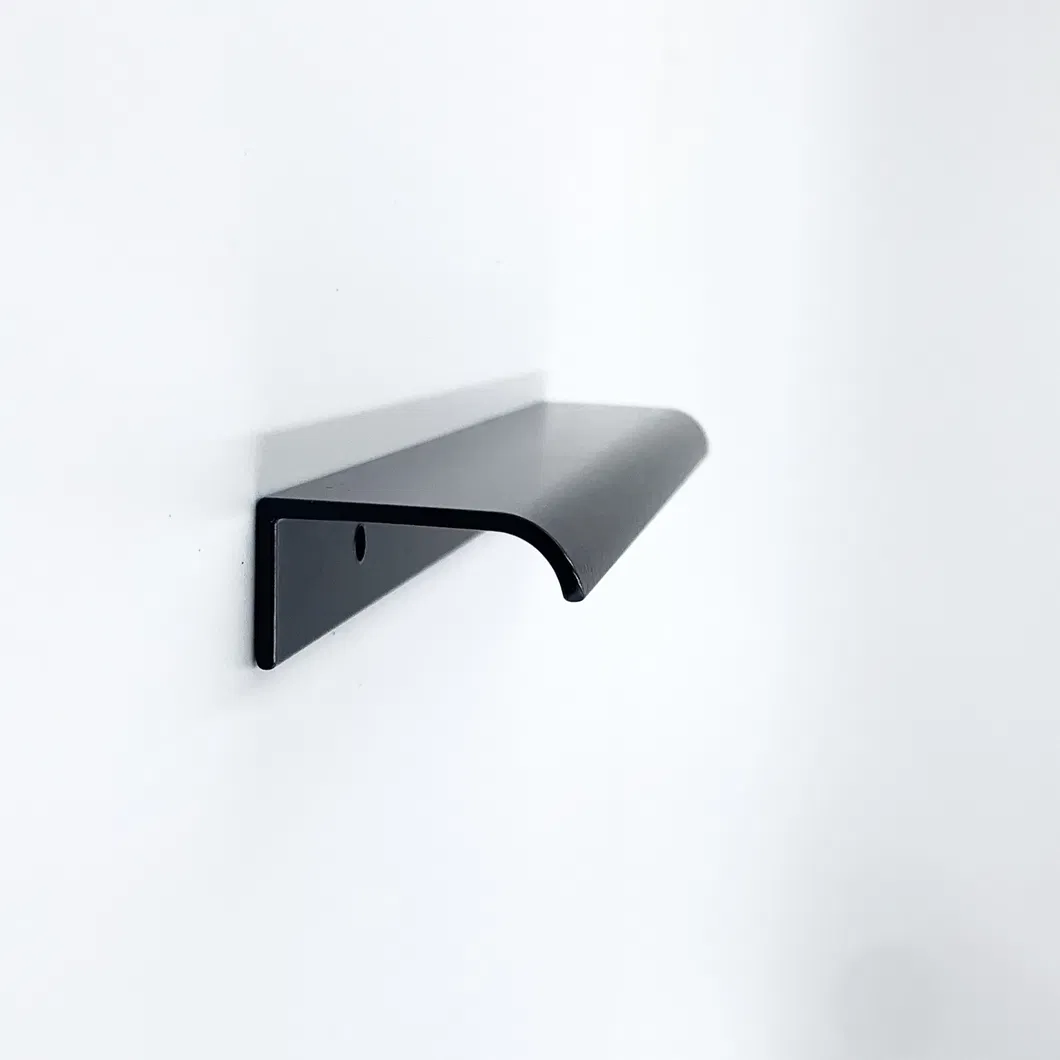 Kitchen Black Handle for Drawer Cabinet Modern Aluminum Furniture Edge Finger Pull