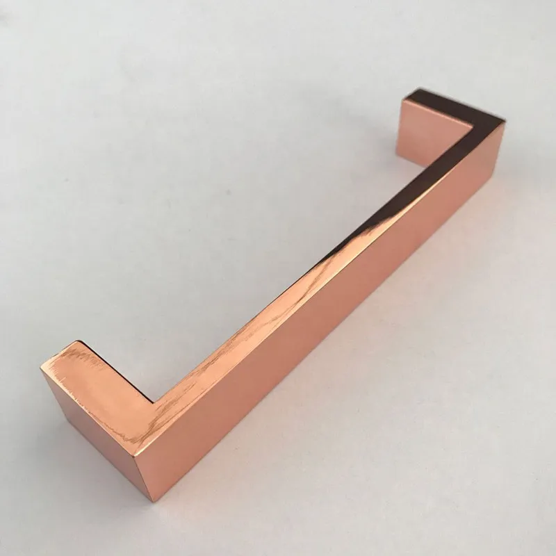 Brass Color Rose Gold Square Pull Hardware Cabinet Door Square Pull Handles