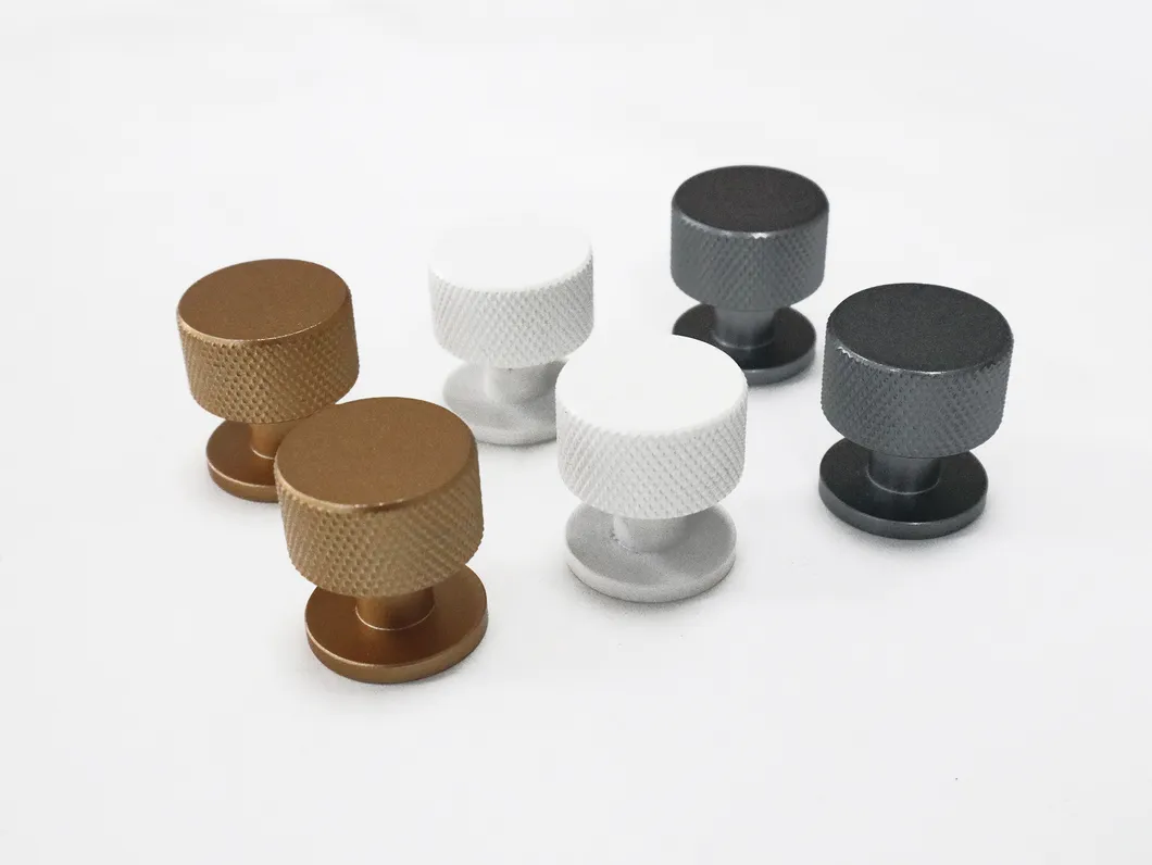 Furniture Cabinet Knobs Black Gold White Knurled Texture Drawer Pull Knob