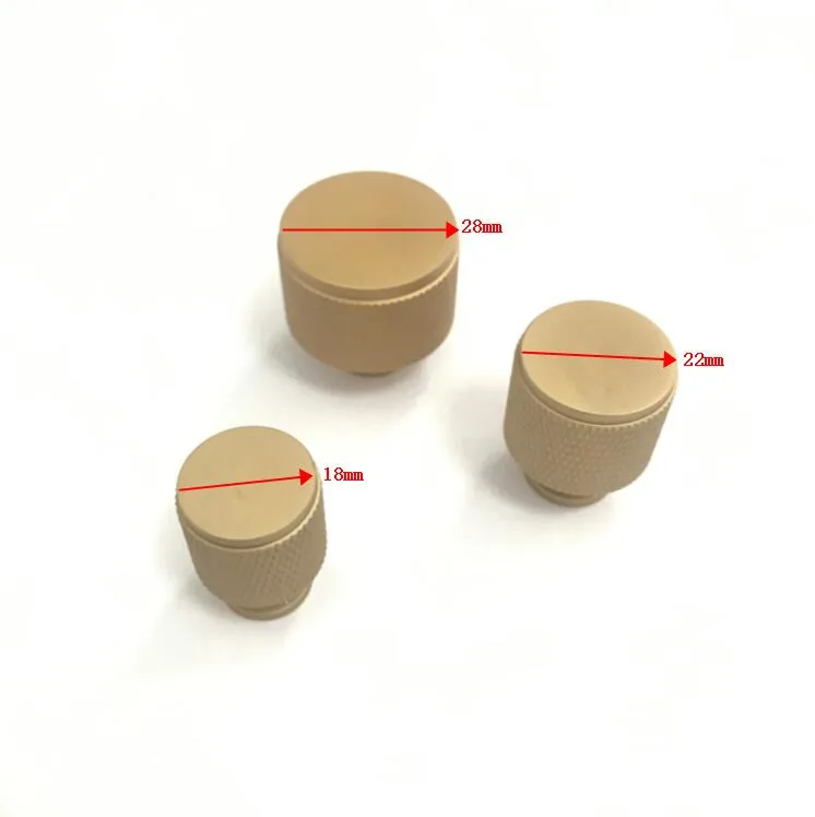 Brass Knurled Solid Cupboard Black/Chrome/Gold Cabinet Pull Handle