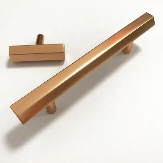 Kitchen Door Drawer Rose Gold Shiny Hexagon T Bar Cabinet Drawer Handle