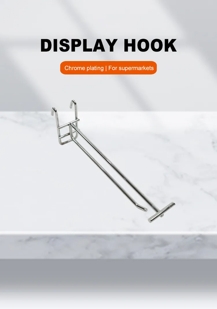Chrome Plating Display Metal Gridwall Hook Retail Display Hooks with Price Tag