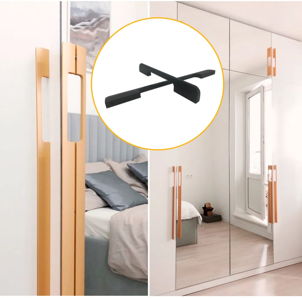 American Closet Elongated Handle Aluminum Cabinet Drawer Black Solid Cabinet Door Handle