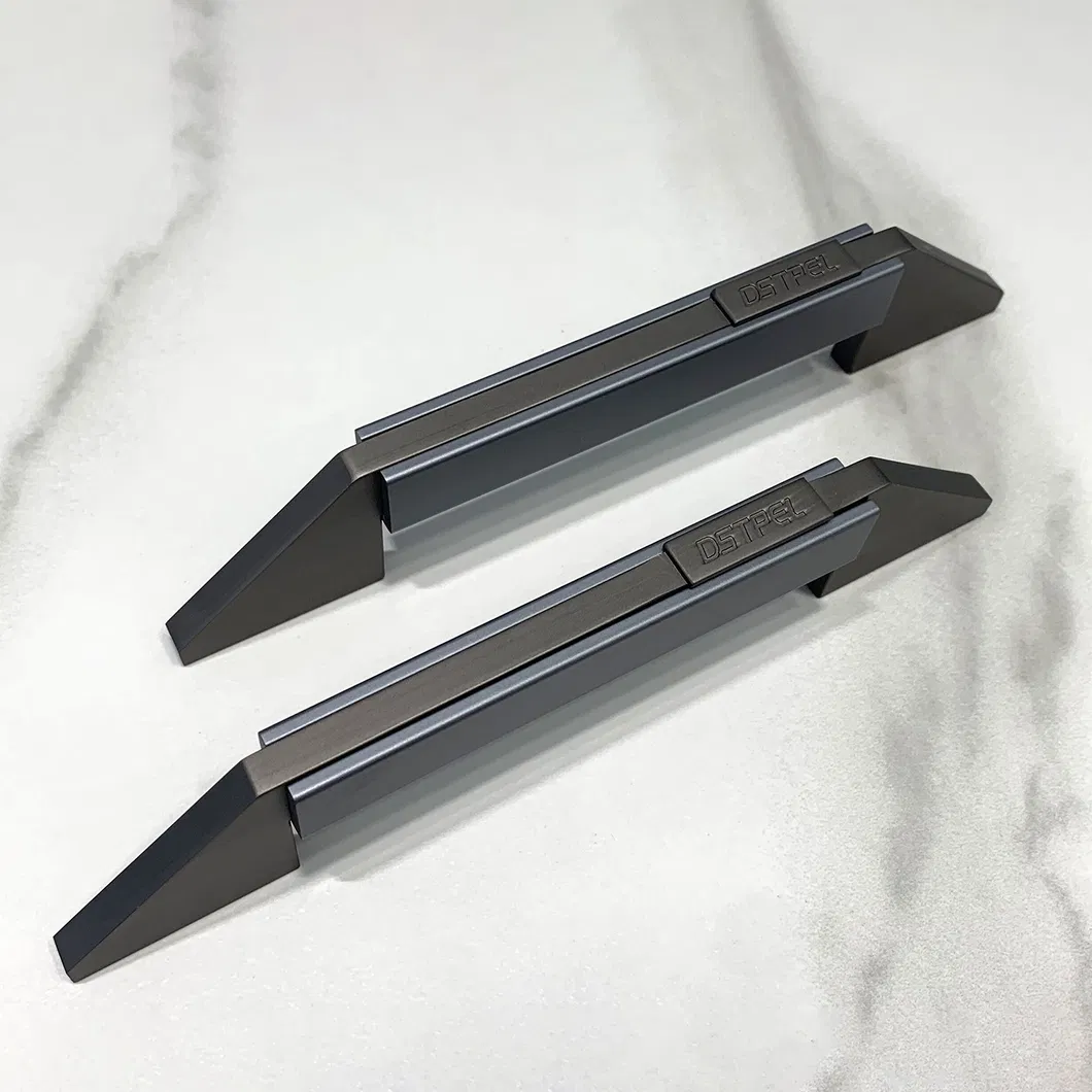 Furniture Handles Customizable Logo Modern Aluminum Gray Cabinet Handle