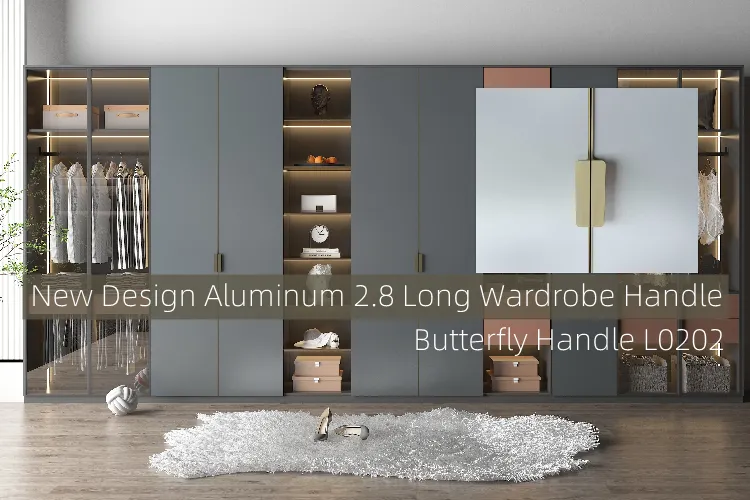 Aluminum Alloy Cabinet Handles 2.8m Antique Gold Long Wardrobe Handle