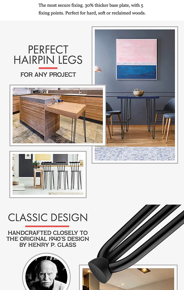 Colorful New Design Furniture Hairpin Legs Wholesale Metal Hairpin Table Legs