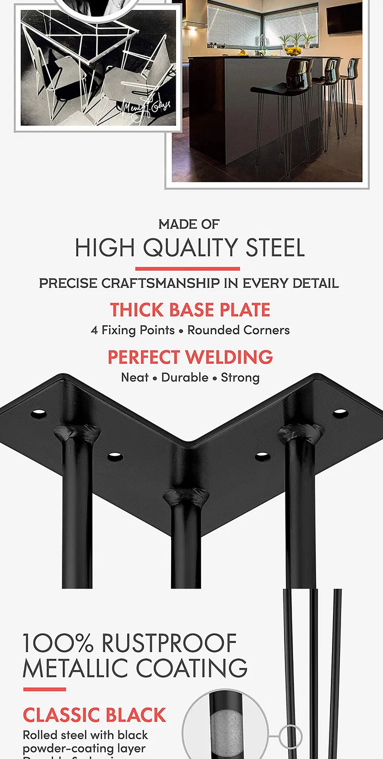 Colorful New Design Furniture Hairpin Legs Wholesale Metal Hairpin Table Legs
