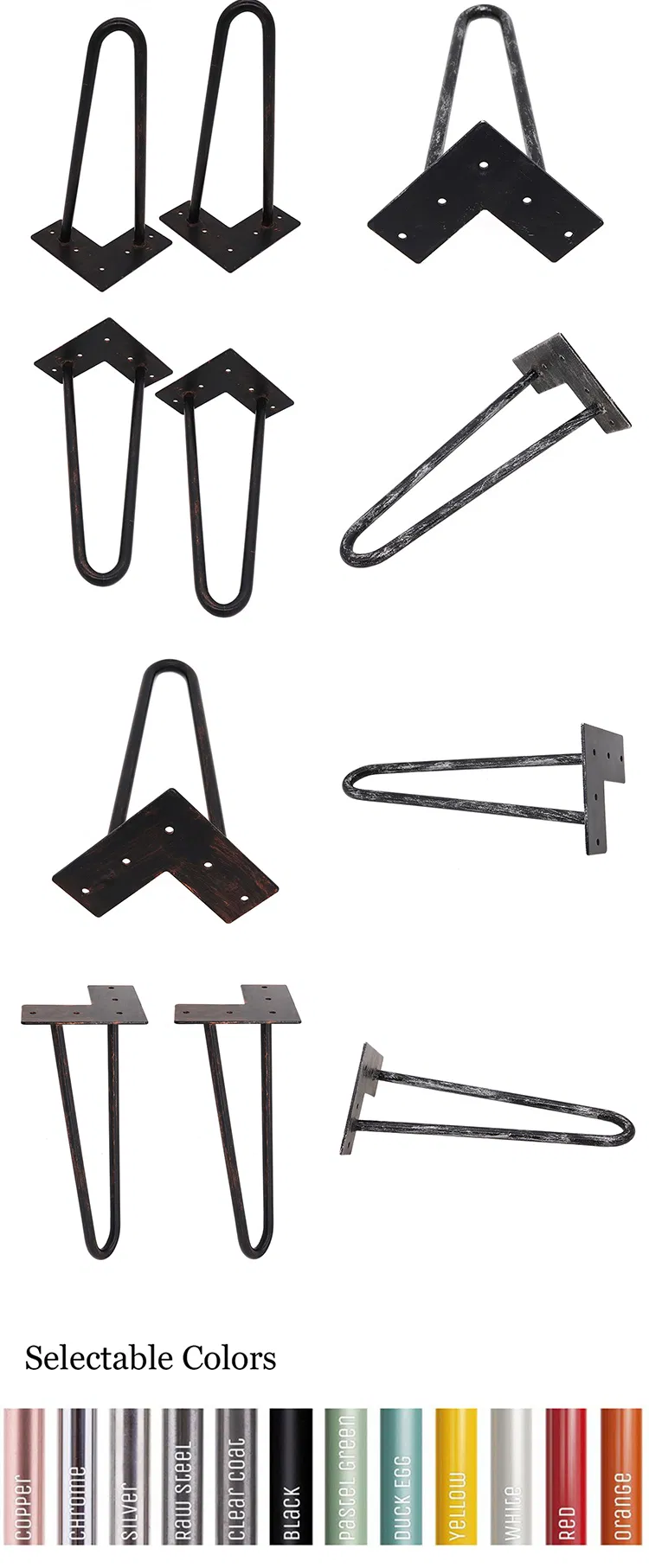 New Design Furniture Wholesale Metal Chrome Hairpin Table Legs