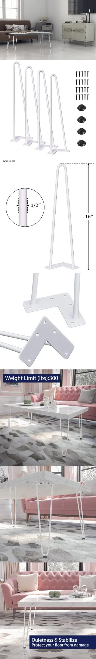 U-Shaped Wire Furniture Hardware Support Metal Table Legs Desk Legs Hairpin Legs