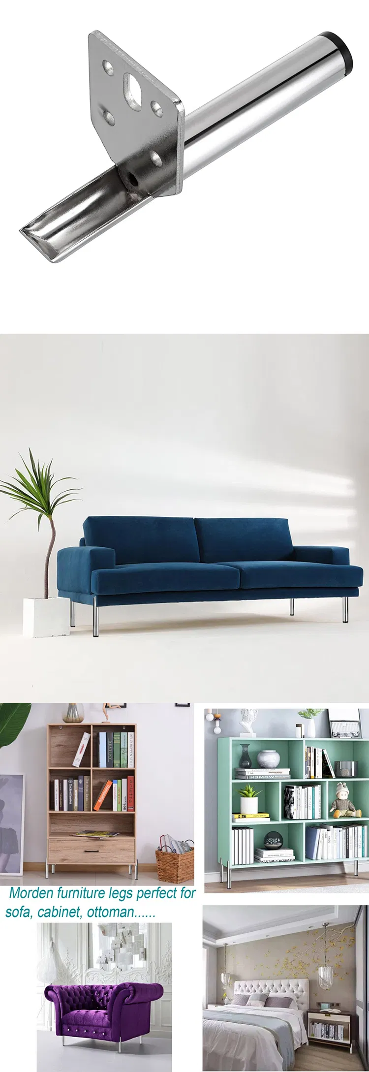 Furniture Hardware Chrome Chair Leg Cabinet Leg