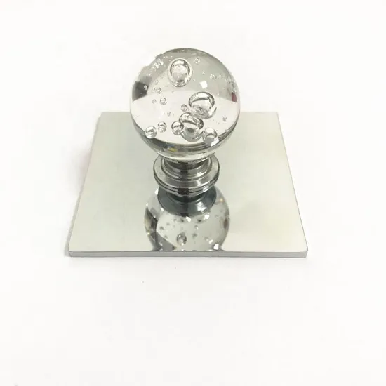 Zinc Furniture Hardware Style Crystal Glass Cabinet Drawer Chrome Knob
