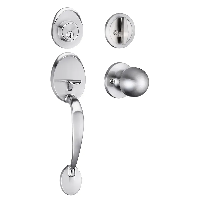 Main Entry Entrance Grip Handle Door Knob Lever Deadbolt Lock Set Lock