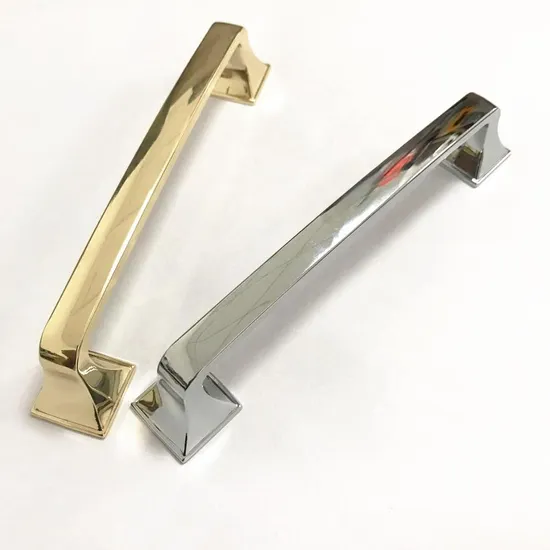 Kitchen Bathroom Bedroom Decoration Chrome Plate Cabinet Drawer Brass Gold Zinc Handle