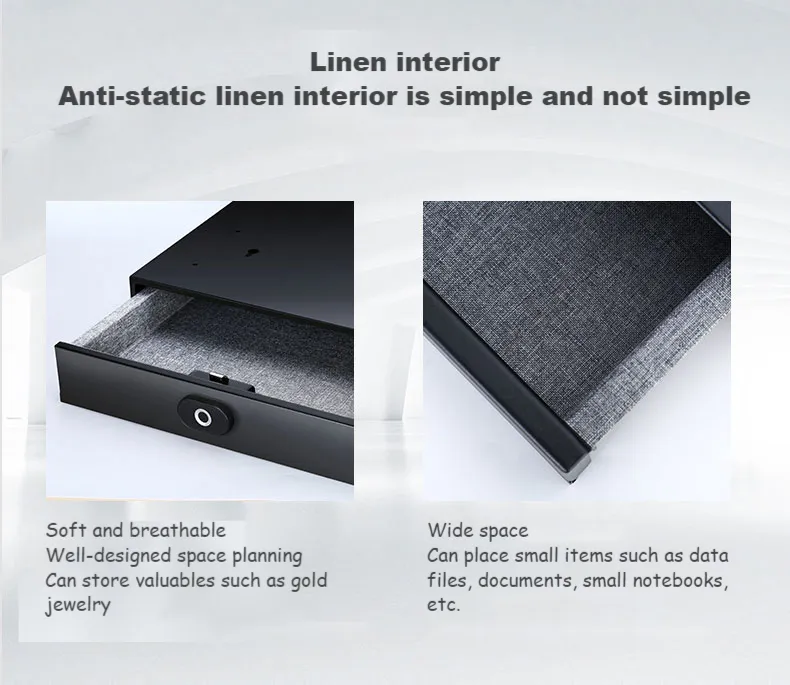 Fingerprint Lock Jewelry Drawer Safe Slide out Hidden Hotel Finance Drawer Safes