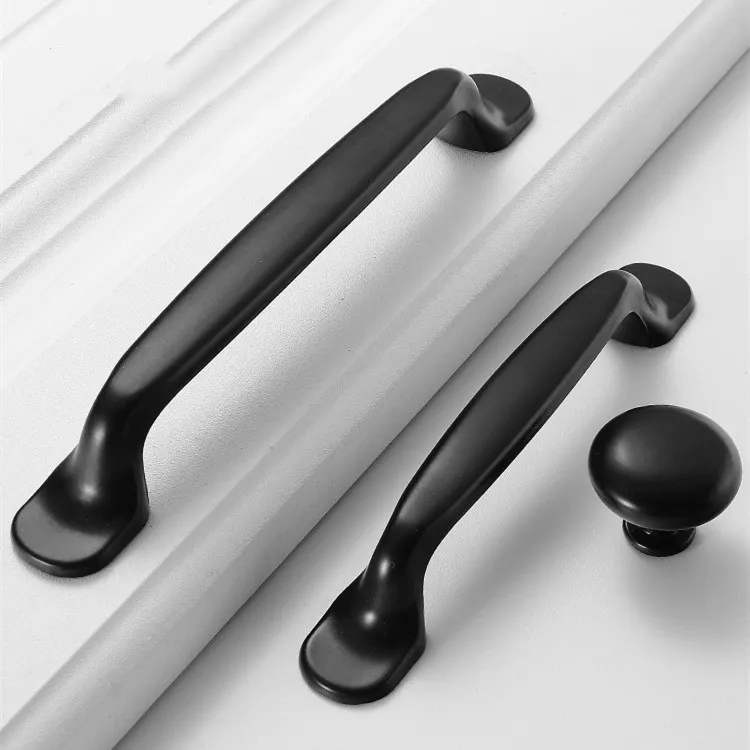 Kitchen Cupboard Drawer Handles Knob Pull Handle Black Furniture Bin Cup Handle