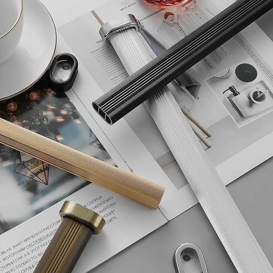 Aluminium Alloy Wardrobe Rod Clothes Hanging Oval Closet Rod