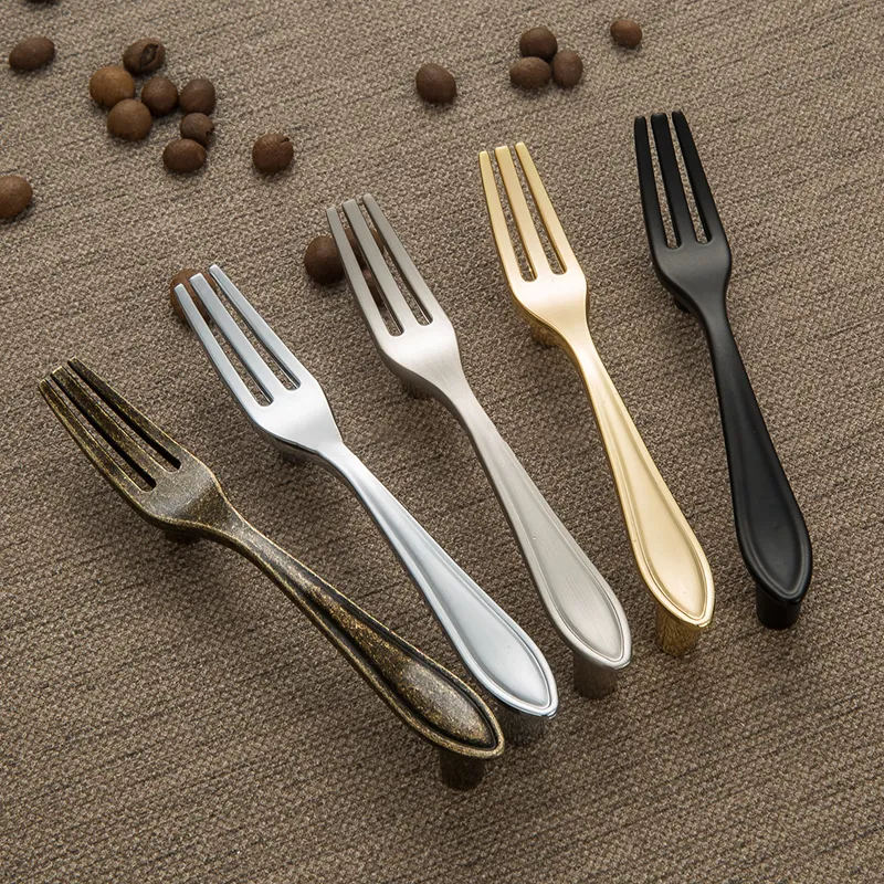 Kitchen Cabinet Handles Knobs Spoon Knife Fork Cupboard Closet Table Drawer Pulls