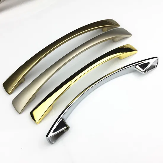 Furniture Hardware Zinc Alloy Arch Curved Brush Nickel Kitchen Cabinet Pull Handle